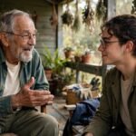 Respect quotes — a young person respectfully listening to an elder